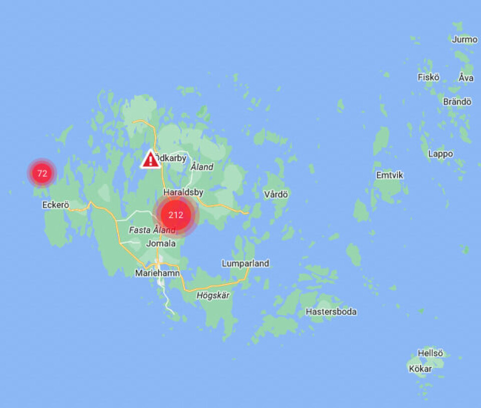 En hel del hushåll på centrala och västra Åland saknar ström på måndgsmorgonen.