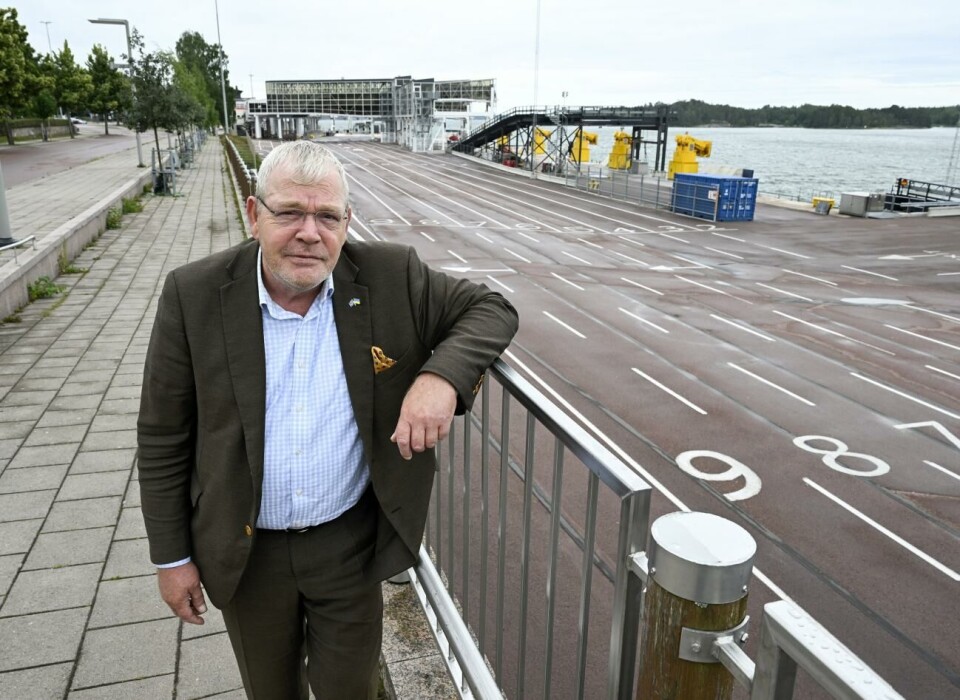 ”Vi har ritningar som vi bearbetar”, säger Tomas Lundberg från Ålands folkrederi. Tomas Lundberg vill se en återupptagen trafik på rutten Kapellskär-Mariehamn.