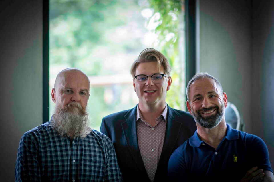 Alexander Bard, Jannik Svensson och Paolo Roberto efter inspelningen av Paolo Robertos nya podcast som släpps av Nongrata i veckan.