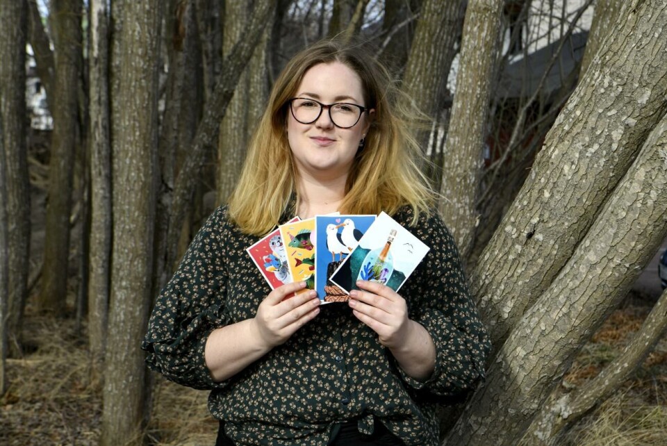 Amanda Valkonen har debuterat som illustratör för Åland Post med en kortserie.