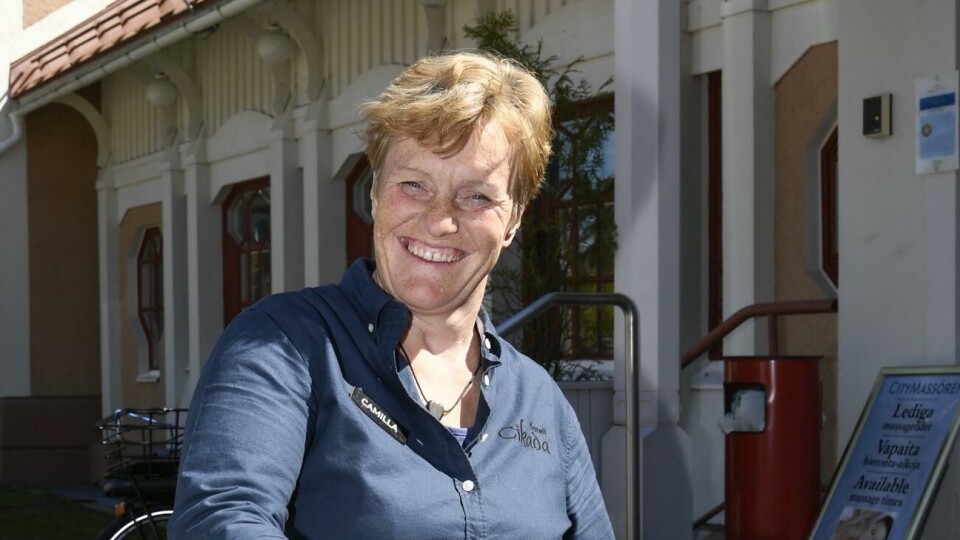 Camilla Linde. 190521 , 19052021 , 20210519 , Discgolf , fler turister hittar till Åland tack vare discgolf satsningen , Camilla Linde på hotell Cikada tycker att discgolfsatsningen är lyckad , Badhusparken discgolf