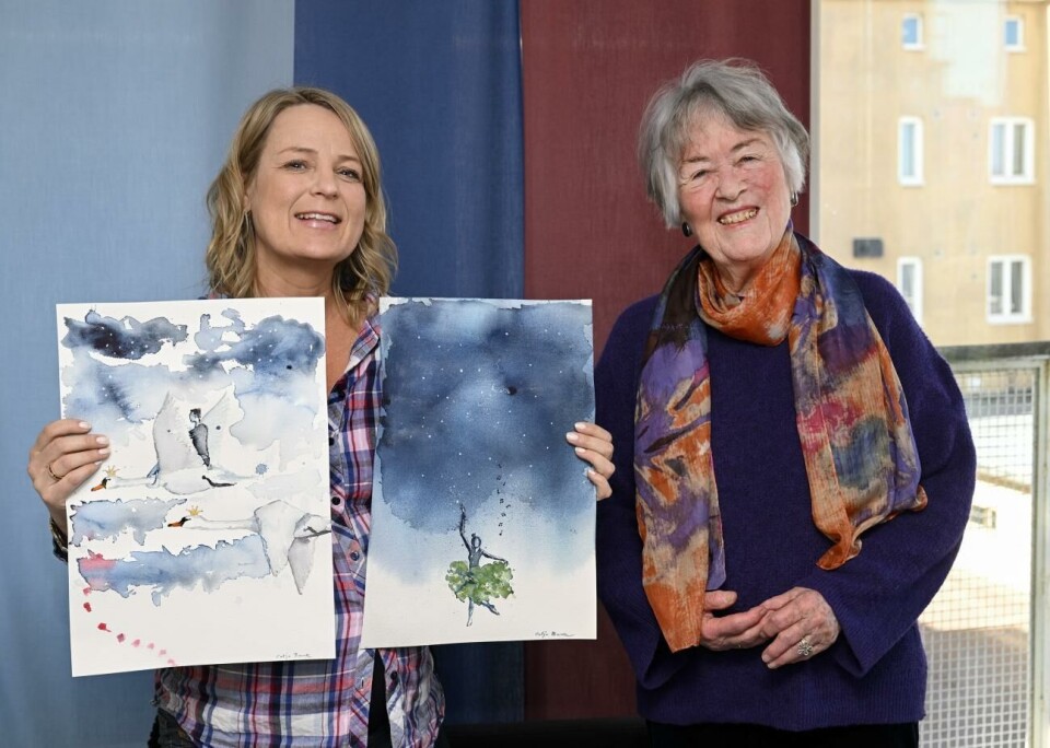 Catja Barck och Ann-Christin Waller under arbetet med boken, som nu är klar.