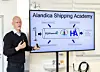 Så här såg det ut i mars 2020 när Kristoffer Joelsson presenterade det nya samarbetet mellan sjöfartsutbildningarna på Åland under namnet Alandica Shipping Academy. Men det samarbetet nådde inte ända fram, säger han nu och hoppas på en lösning med anledning av debatten om försäljningen av skolfartyget Michael Sars. Robert Jansson