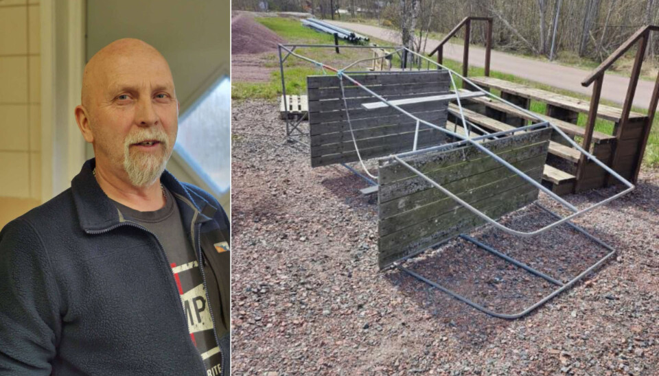 Tommy Öström tog saken i egna händer och monterade ner hopptornet i Torsholma, som bedömdes som en säkerhetsrisk. Nu står det parkerat vid vägstationen i Brändö.