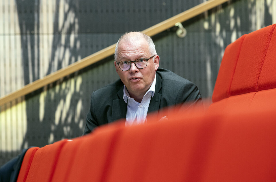 Rederi Ab Eckerös koncernchef Björn Blomqvist på plats under pressträffen.