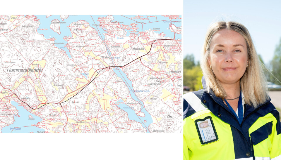 ”När vi väl bygger så gör vi det för många år framåt i tiden. Då måste vi också se till att skapa något stabilt och hållbart”, säger Elin Roselius, byråchef vid LR:s vägnätssbyrå. Den svarta linjen markerar vägdragningen efter att projektet är slutfört.