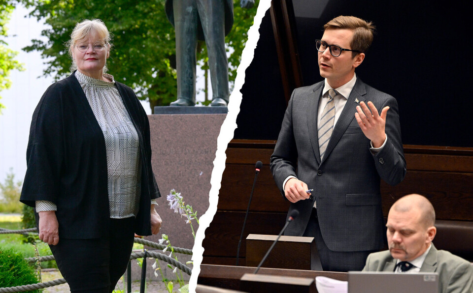 Christian Wikström (Ob) är förste undertecknare i det misstroende som lämnats in mot Katrin Sjögrens (Lib) regering.